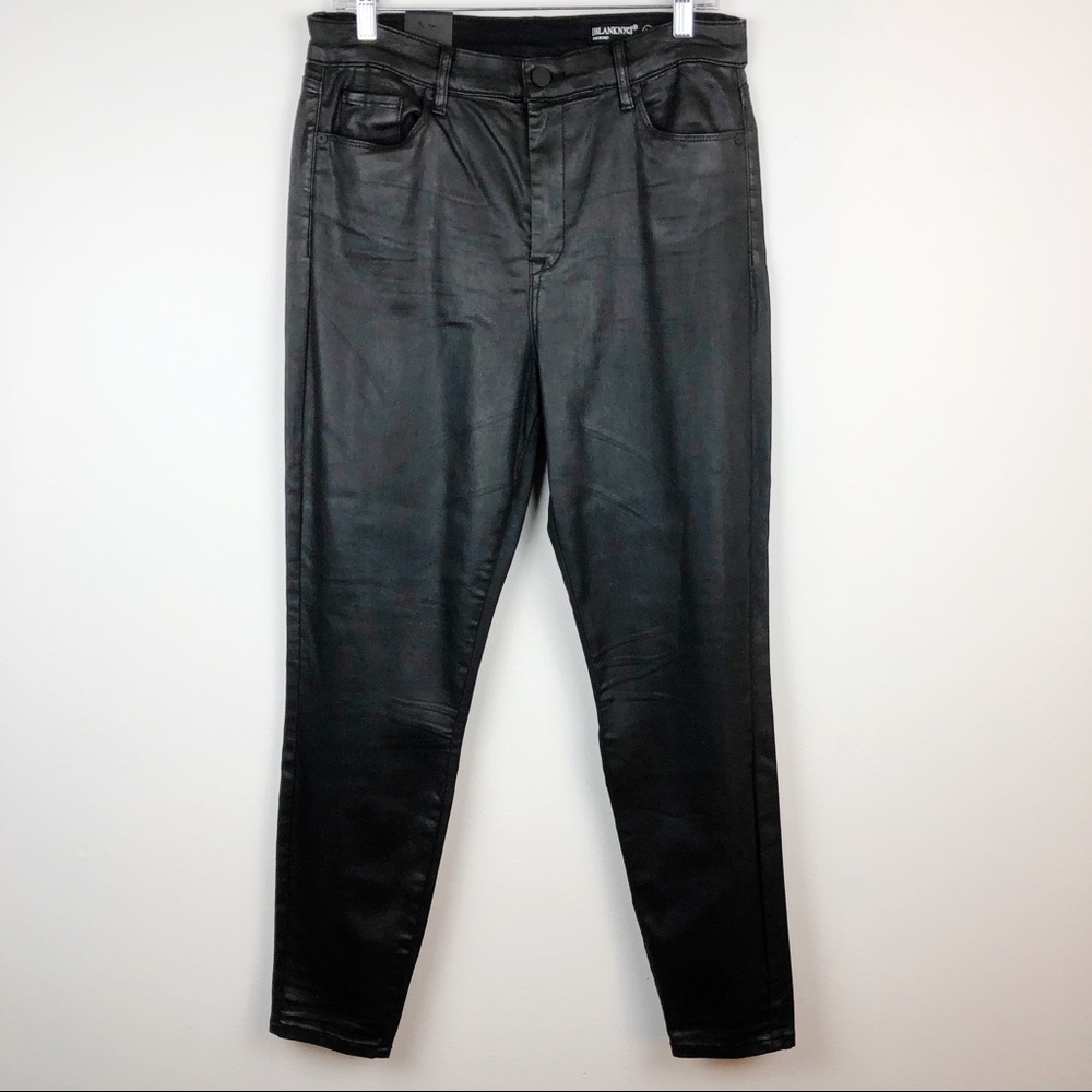 NWT Blank NYC The Bond Mid-Rise Skinny Coated Denim Pants Size 32 Faux Leather